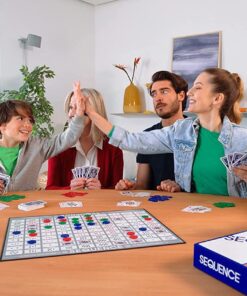 SEQUENCE- Original SEQUENCE Game with Folding Board, Cards and Chips by Jax ( Packaging may Vary ) White, 10.3" x 8.1" x 2.31" Multicolor 27 71TGzjy2l7L