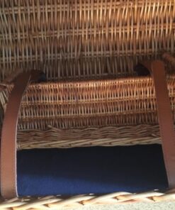 PICNIC TIME Romantic Canterbury Deluxe Wicker Picnic Basket Set for 2, with Blanket and Soft Cooler, One Size, Navy with Plaid 56 71TIrloj5nL