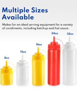 New Star Foodservice 26269 Squeeze Bottles Plastic, Wide Mouth with Caps, 32 oz, Clear, Pack of 6 32 oz 6-Pack 21 71TJ8PHvUPL