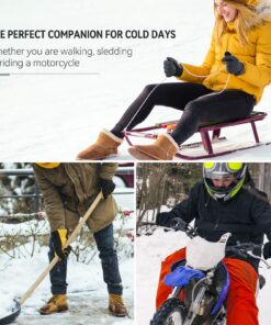 OZERO Winter Gloves -30°F Cold Proof Deerskin Suede Leather Insulated Water-Resistant Windproof Thermal Glove for Driving Hiking Snow Work in Cold Weather - Warm Gifts for Men and Women Denim-black X-Large 17 71TJCrHACfL