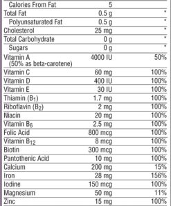 One A Day Women's Prenatal 1 Multivitamin including Vitamin A, Vitamin C, Vitamin D, B6, B12, Iron, Omega-3 DHA & more, 30 Count - Supplement for Before, During, & Post Pregnancy Unflavored 30 Count (Pack of 1) 20 71TKGEhzWBL