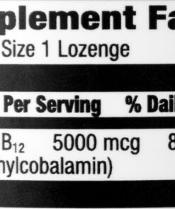 Amazon Elements Vitamin B12 Methylcobalamin 5000 mcg - Normal Energy Production and Metabolism, Immune System Support - 2 Month Supply, Berry Flavored Lozenges, 65 Count 25 71TKLCAKwAL