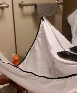 Beard King Beard Bib Apron - Christmas Gifts & Stocking Stuffers for Dad - As Seen on Shark Tank - Men's Hair Catcher for Shaving - Grooming Accessories - Packing Pouchl, White White (Deluxe Version) 27 71TKetokHUL