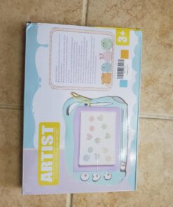 AiTuiTui Magnetic Drawing Board Mini Travel Doodle, Erasable Writing Sketch Colorful Pad Area Educational Learning Toy for Kid/Toddlers/Babies with 3 Stamps and 1 Pen (Green) Green 33 71TLkGFIXNL