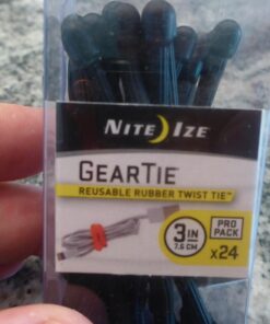 Nite Ize Original Gear Tie, Reusable Rubber Twist Tie, 3-Inch, Black, 24 Count Pro Pack, Made in the USA - GTPP3-01-R8 3" - 24 Pack 31 71TMIDMhhGL