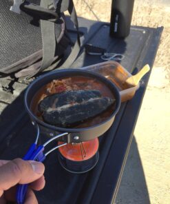 Bisgear 16pcs Camping Cookware Backpacking Stove Mess Kit – Camping Cooking Set - Camping Pots and Pans Set - Camping Accessories Equipment - Backpacking Supplies Survival Gear Black 54 71TMbIYV1L