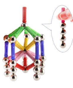 ELONGDI 130 Pieces - Magnetic Building Sticks Building Blocks Set, Magnet Educational Toys Magnetic Blocks Sticks Stacking Toys Set, Non-Toxic Building Toy 3D Puzzle with Storage Bag 25 71TNy1lTI6L