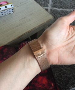 Wristology 10 Styles Maxi Crystal Watch Leather Band - Interchangeable Genuine Leather Strap - Large Easy to Read Watch with Second Hand for Women, Men, Nurses, Teachers Rose Gold Metal Mesh 41 71TOtbPbHwL