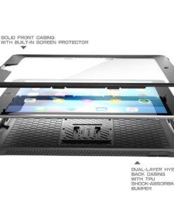 SUPCASE Unicorn Beetle Pro Series Case Designed for iPad 9.7 2018/2017, with Built-in Screen Protector & Dual Layer Full Body Rugged Protective Case for iPad 9.7 5th / 6th Generation(Black) Black 33 71TPTYHpRtL