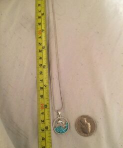 Gem Stone King Stunning Dolphin and Sea in a Circle with Blue Crystals Pendant 16 Inch Chain 13 71TPtZmas7L