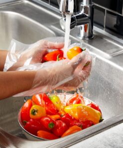 Alternative view of 500 Pack Cooking Gloves - Plastic Disposable Food Safe, Food Prep, Handling, Serving Gloves (Clear, One Size Fits Most)