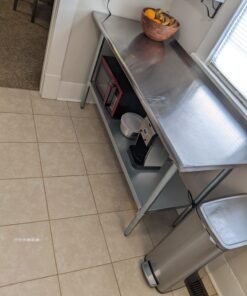 GRIDMANN Stainless Steel Kitchen Prep Table 60 x 24 Inches with Backsplash & Under Shelf, NSF Commercial Work Table for Restaurant and Home 60 in Long x 24 in Deep 31 71TRCUwVQiL