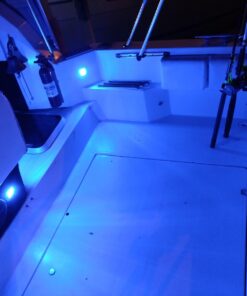 Partsam 4Pcs 3" Inch Round Chrome Marine Boat Lights Blue LED Transom Mount Stern Anchor Navigation Lights IP67 Waterproof, Boat LED Stern Lights, Night Fishing Lights,Deck Lights, 12V, Surface Mount 38 71TS74cKvKL