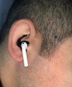 EarBuddyz 2.0 Ear Hooks and Covers Accessories Compatible with Apple AirPods 1 & 2 or EarPods Headphones/Earphones/Earbuds (3 Pairs) (Black) Black 35 71TSEY0bB3L