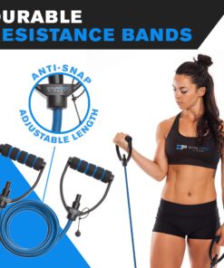 Alternative view of DYNAPRO Exercise Resistance Bands, Adjustable Length, Comfort Handles, Professional Quality, Anti-Snap. Great for Workouts, Physical Therapy, Yoga Blue (Extra Heavy)