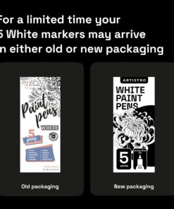 Alternative view of ARTISTRO White Paint Pen for Rock Painting, Stone, Ceramic, Glass, Wood, Tire, Fabric, Metal, Canvas. Set of 5 Acrylic Paint White Marker Water-based Extra-fine Tip 5 Extra-Fine White