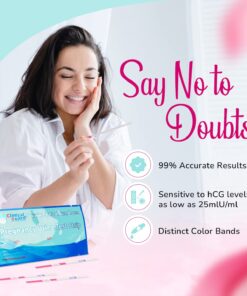 Clinical Guard 25 Pregnancy Tests Strips - Sensitive & Accurate Measurement Within 5 mins - Early Detection Pregnancy Test Strip - Easy to Use for Home Tests - HCG Test Strip 25 Count (Pack of 1) 23 71TVPKDIUfL 1