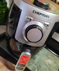 CHEFMAN Small, Compact Air Fryer Healthy Cooking, 2 Qt, Nonstick, User Friendly and Adjustable Temperature Control w/ 60 Minute Timer & Auto Shutoff, Dishwasher Safe Basket, BPA - Free, Black 2 Quart 36 71TVjZOBgTL 1