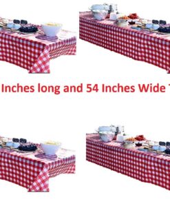 Oojami Pack of 4 Plastic Red and White Checkered Tablecloths - 4 Pack - Picnic Table Covers 54" x 108" Rectangle 23 71TWJ7fWySL