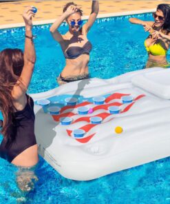 Jasonwell Beer Pong Pool Float - Inflatable Pool Beer Pong Table Party Pool Games Accessories for Adults 6 Feet Inflatable Pool Lounge Raft Toys with Cooler and 8 Pong Balls 19 71TY16F9ABL
