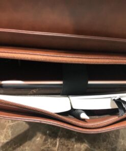 ECOSUSI Women's Briefcase Vegan Leather Laptop Bag for Work Shoulder Computer Satchel Bag with Detachable Bow 14 inch Coffee 53 71TZSODL5mL