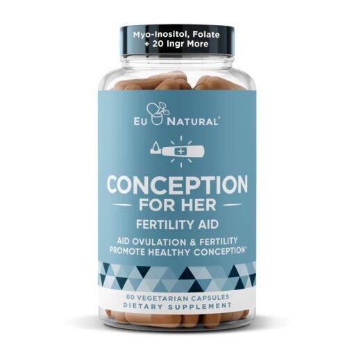 Conception Fertility Supplements for Women – Prenatal Vitamins – Promote Hormone Balance, Cycle Consistency, Aid Ovulation – Myo-Inositol, Folate, Folic Acid, Vitex, More – 60 Vegetarian Soft Capsules 60 Count Female