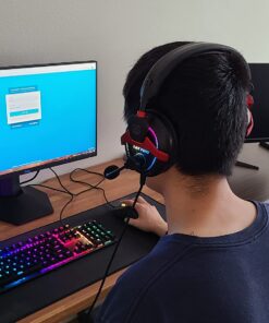 Tatybo Gaming Headset with 7.1 Surround Sound for PC PS4 PS5, USB & 3.5mm PC Headset with Noise Cancelling Microphone, Gaming Headphones for Switch Laptop Xbox one Black and Red 36 71TcFfSr3CL 1