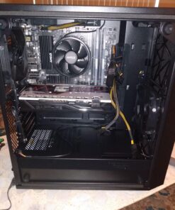 Fractal Design Meshify C - Compact Computer Case - High Performance Airflow/Cooling - 2X Fans Included - PSU Shroud - Modular Interior - Water-Cooling Ready - USB3.0 - Tempered Glass - Blackout Black Dark TG 50 71TdNnal0KL