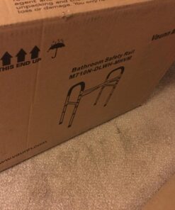 Vaunn Deluxe Folding Safety Toilet Rail, Adjustable and Foldable Toilet Safety Frame, Bathroom Handrail Assist Grab Bar Handle, Gray 46 71TdlFf4gL