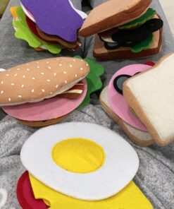 Melissa & Doug Felt Food Sandwich Play Food Set (33 pcs) - Felt Sandwich Play Set For Kids Kitchen, Pretend Play Sandwich, Felt Sandwich Toy For Toddlers Kids Ages 2+,Orange Felt Play Food 55 71TeOODmXqL