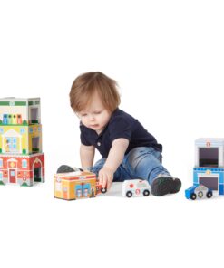 Melissa & Doug Nesting and Sorting Blocks - 6 Buildings, 6 Wooden Vehicles - Numbers Learning, Car Garage, Sorting And Stacking Toys For Toddlers Ages 2+ Set 23 71TeVugXwNL