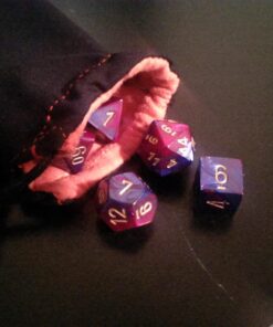 Chessex Manufacturing Cube Gemini Set of 7 Dice - Blue & Purple with Gold Numbering CHX-26428 32 71Teoaq4QQL