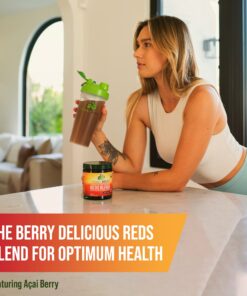 Organic Muscle Super Reds Powder - Organic Greens and Reds Superfood Powder with Organic Acai Berry, Pomegranate & Cranberry for Natural Energy & Metabolism Boost - Vegan & Non-GMO, 30 Servings Acai Berry Reds 30 Servings (Pack of 1) 24 71TfBUtESxL