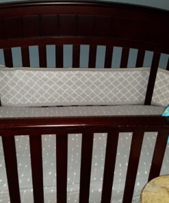 BreathableBaby Breathable Mesh Liner for Full-Size Cribs, Classic 3mm Mesh, Gray Clover (Size 4FS Covers 3 or 4 Sides) 20 71TfybitzQL