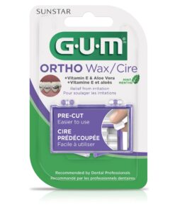 GUM Orthodontic Wax for Braces and Dental Devices - Soothing Dental Wax with Vitamin E and Aloe Vera - Clear Color and Refreshing Mint Flavor (Pack of 1) 1 ct 18 71TgG4hNbrS