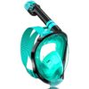 QingSong Full Face Snorkel Mask for Adults & Kids, Snorkeling Gear with Camera Mount, Foldable 180 Degree Panoramic View Snorkeling Set Anti-Fog Anti-Leak Black/Green S/M 3 71ThRGUVl4L