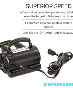 Alternative view of SOLSTICE SWIMLINE Electric Pumps Quick Inflation For Paddleboards Kayaks Floats Air Mattresses | High Volume And High Pressure | Valve Connection Adaptors | DC and AC Outlet Options | Up to 20 PSI Classic Electric Pump AC Outlet