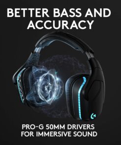 Logitech G935 Wireless DTS:X 7.1 Surround Sound LIGHTSYNC RGB PC Gaming Headset - Black/Blue G935 Only 32 71TivPy1JaL