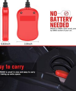 Autel MS300 OBD2 Scanner Code Reader, Turn Off Check Engine Light, Read & Erase Fault Codes, Check Emission Monitor Status CAN Diagnostic Scan Tool 32 71Tiwrk6dL