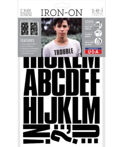 S.E.I 2-inch Black Block Letter Transfers, 2 Sheets 2 Count (Pack of 1) 14 71Tj5Z85axL