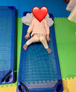 Sprogs Heavy Duty Childrens Standard 52"L Stackable Daycare Cots for Preschool Kids Sleeping, Resting, and Naptime, SPG-021-5, Blue (Pack of 6) Standard (52" L) 23 71TjNvRDyBL