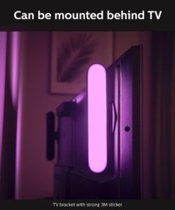 Philips Hue Smart Play Light Bar Base Kit, Black - White & Color Ambiance LED Color-Changing Light - 2 Pack - Requires Bridge - Control with App - Works with Alexa, Google Assistant and Apple HomeKit 2-Pack with Plug 30 71Tk7JS7ejL 1