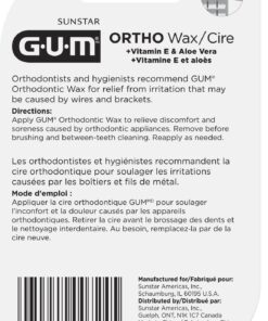 GUM Orthodontic Wax for Braces and Dental Devices - Soothing Dental Wax with Vitamin E and Aloe Vera - Clear Color and Refreshing Mint Flavor (Pack of 1) 1 ct 19 71TkGPyhb L