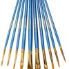 Artlicious Paint Brushes - Acrylic Paint Set and Detail Paint Brushes for Kids - Use with Craft, Watercolor, Oil, Gouache Paints, Face Art, Washable Paints, Miniature Detailing and Rock Painting 10 Pack 2 71TkRO0HxL