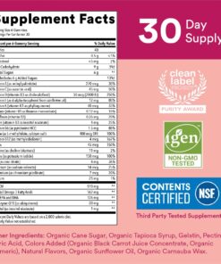 SmartyPants Women's Formula Gummy Vitamins: Gluten Free, Multivitamin, CoQ10, Folate (Methylfolate), Vitamin K2, Vitamin D3, Biotin, B12, Omega 3 DHA/EPA Fish Oil, 180 count (30 Day Supply) Womens Multi 180 Count (Pack of 1) 27 71TlFe23t9L