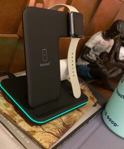 Wireless Charging Station, 2021 Upgraded 3 in 1 Wireless Charger Stand with Breathing Indicator Compatible with iPhone 12/11 Pro/XS/8, iWatch Series Black 37 71TnSGYPxdL