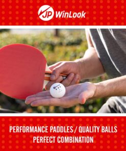 JP WinLook Ping Pong Paddles Sets - Portable Table Tennis Paddle Set with Ping Pong Paddle Case & Ping Pong Balls. Premium Table Tennis Racket Player Set for Indoor & Outdoor Games Red/Black 4 Paddle Set 29 71TojEgyMiL