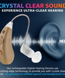 Alternative view of Digital Hearing Amplifier - Rechargeable Behind the Ear Personal Hearing Enhancement Sound Amplifier Pair, BTE Digital Hearing Amplifier with USB Charging Dock by MEDca