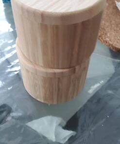 Estilo 2 pc Premium Bamboo Salt and Pepper Bowls, Wooden Spice Containers with Magnetic Swivel Lids, Perfect for Salt, Spice, Sugar, Pepper 2-Pack 32 71Tq51WcPqL