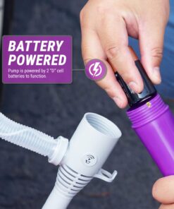 TERA PUMP Automatic Shut-off Fuel Transfer Battery (2 D Batteries) Operated Pump with Auto-Stop Sensor, No Spills, 2ft Hose, Portable & Powerful Flow Rate at 2.4 GPM For Gas, Diesel, Kerosene Purple 19 71Tr5DaG4sL